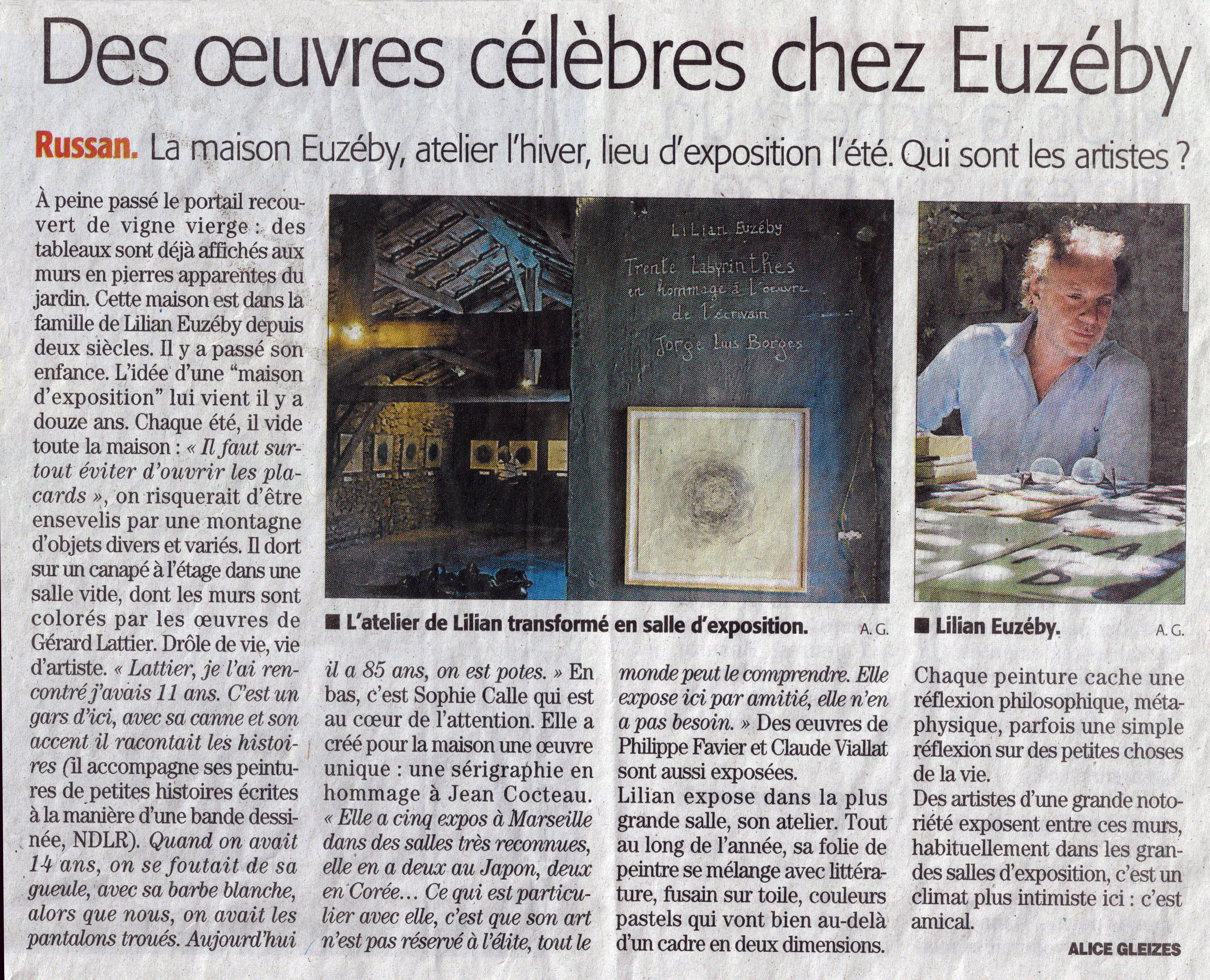 Art. des Oeuvres célèbres chez Euzéby