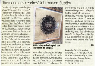 Art. Rien que des cendres (Midi libre S.C.)